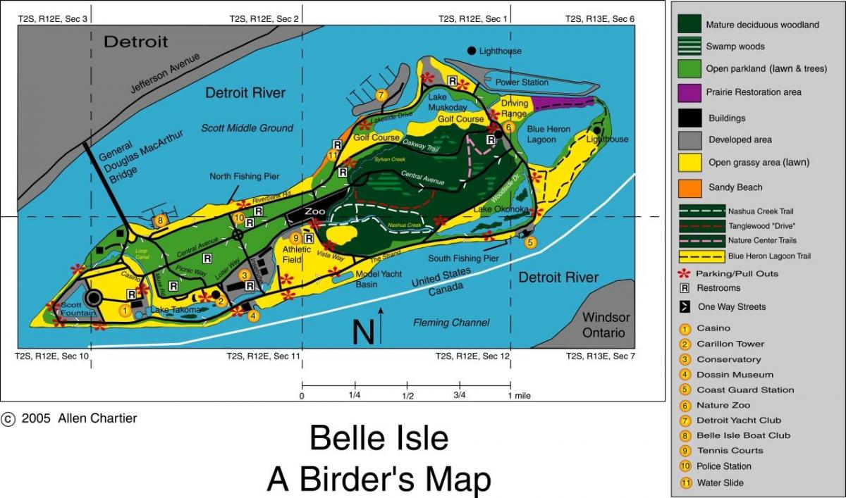 χάρτης της Belle Isle, Ντητρόιτ