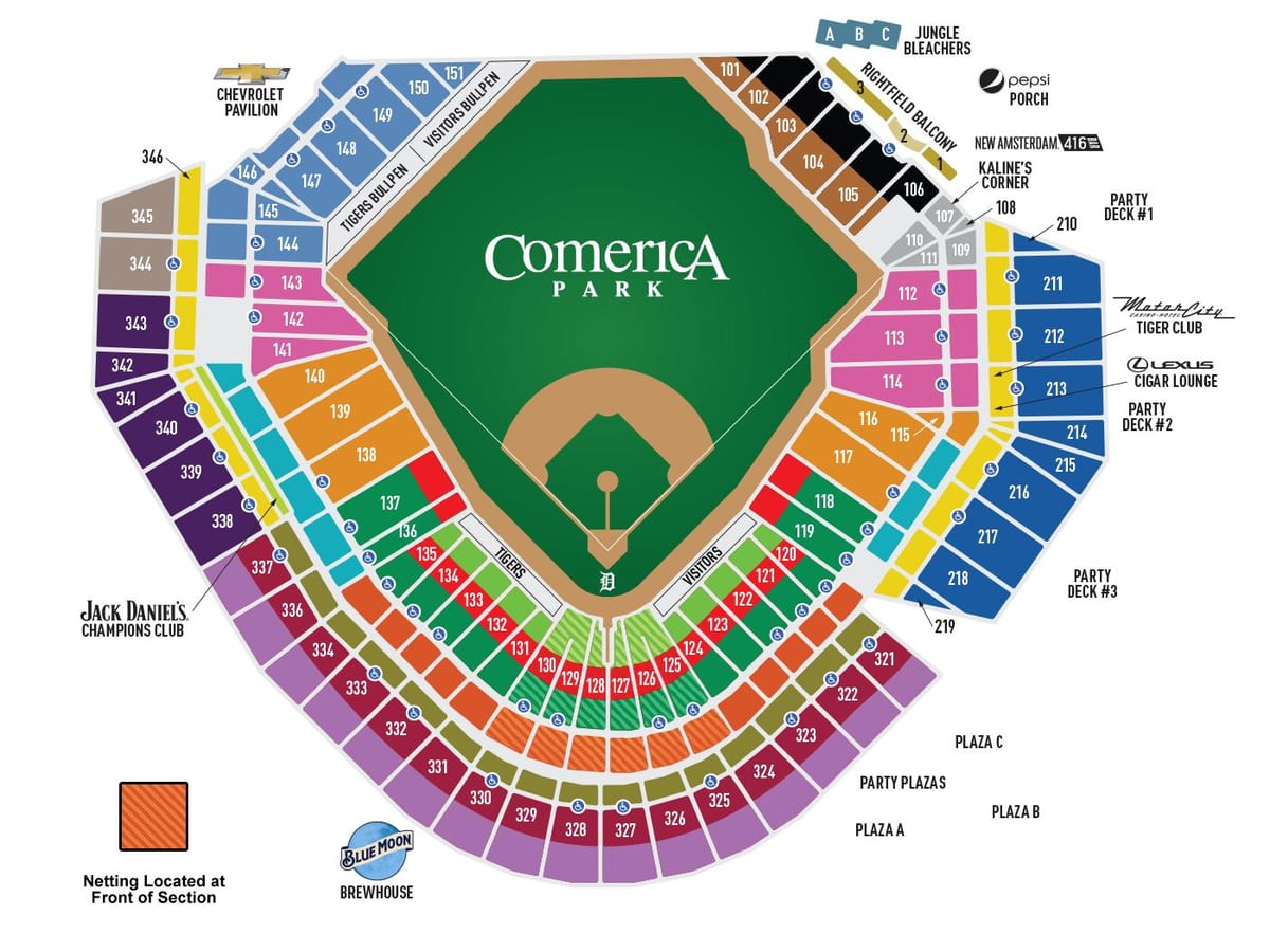 χάρτης comerica park
