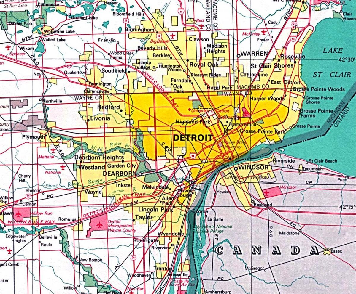 χάρτης Ντιτρόιτ