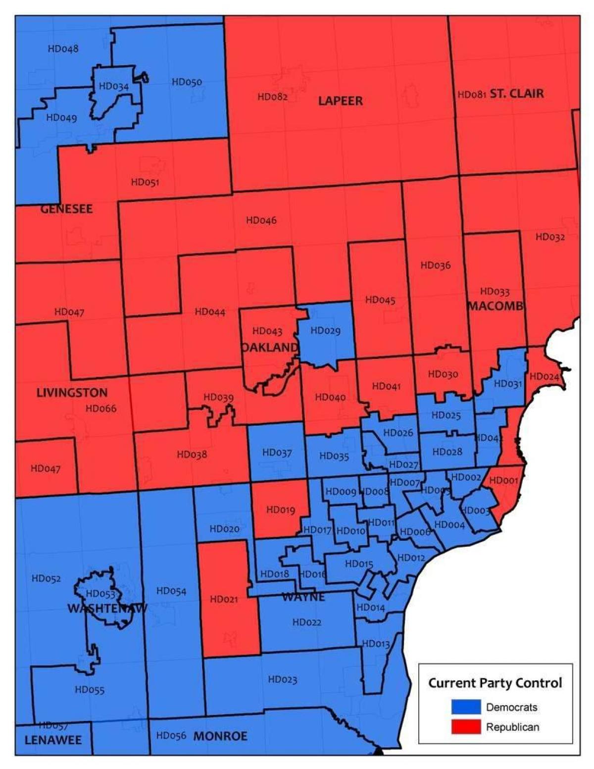 χάρτης του Detroit area