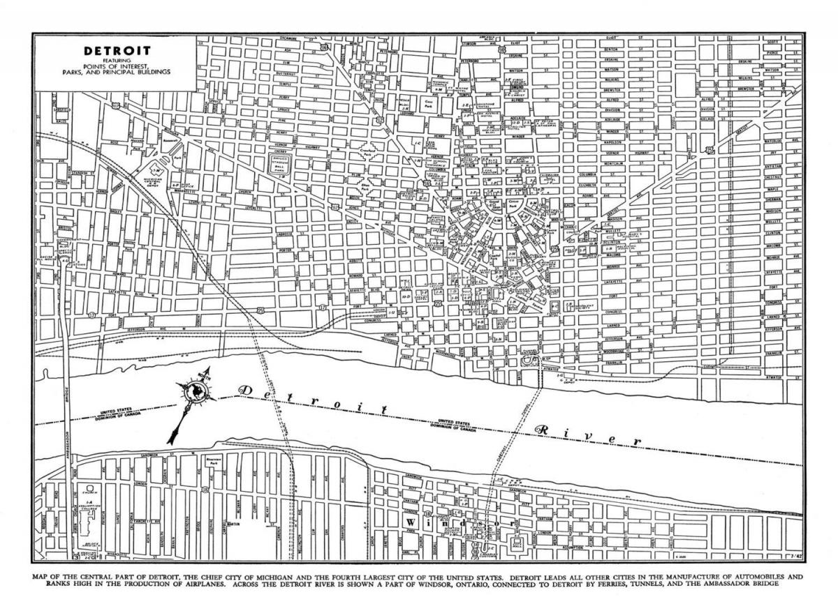 Το Detroit City street map